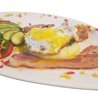 Spinach and egg with mashed potato